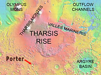 Porter Crater Locator Map Detail