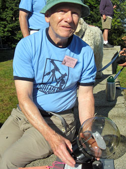 Bert Williard with his award winning Caustic Sundial