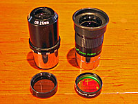 Two 25mm eyepieces and filters